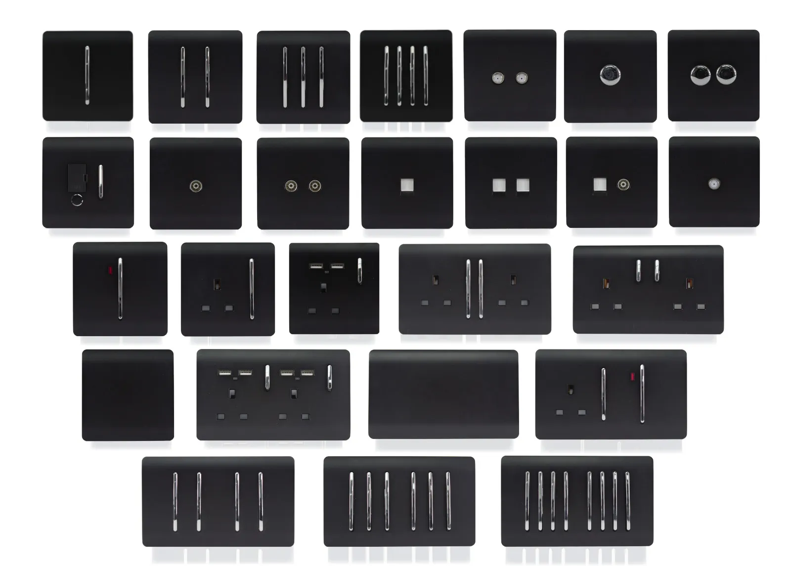 Matt Black Wiring Accessories Trendi Decorative Screwless Matt Black Wiring Accessories Trendi Decorative Screwless
